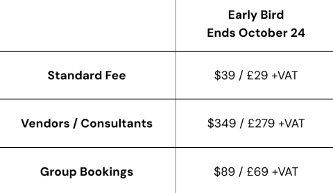Festival of Creative Ops 2025 pricing table - EB
